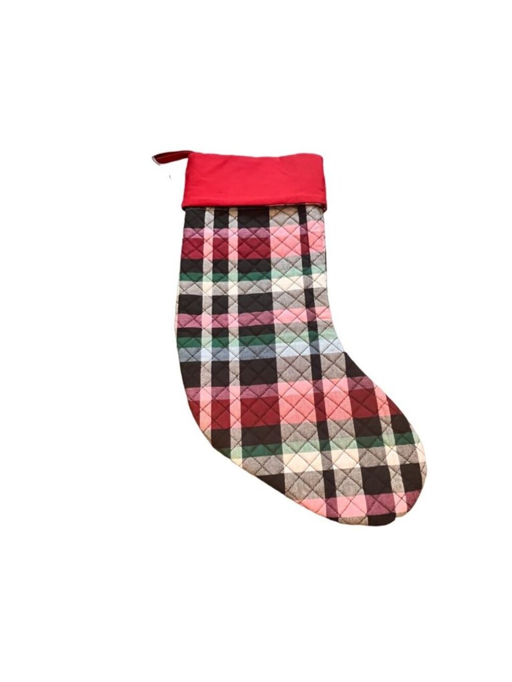 Vera Bradley Ribbons Plaid Christmas Quilted Stocking Holiday Decor New NWT